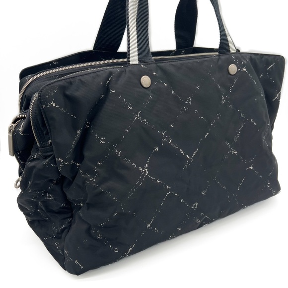 CHANEL Travel Line  Nylon Weekender Travel Bag Black - Picture 10 of 16